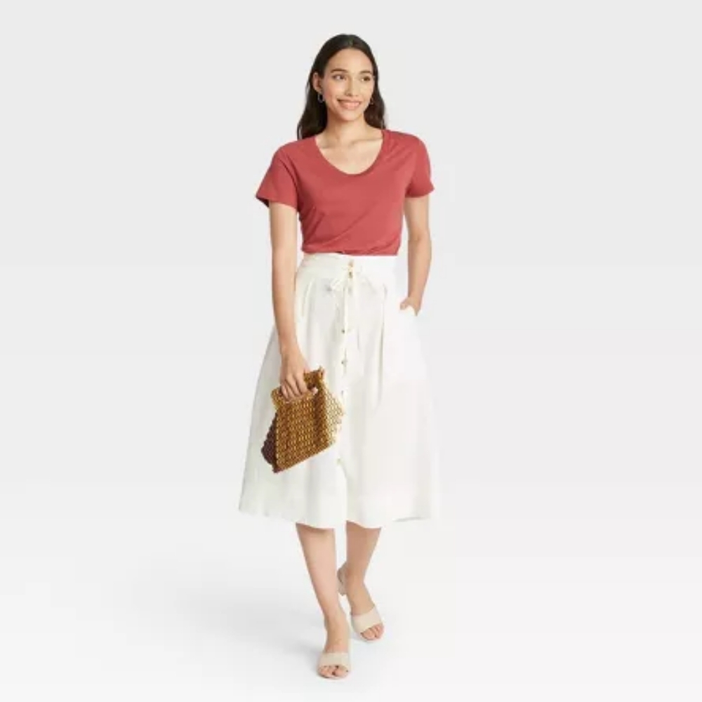 12. Two Women's Short Sleeve Slim Fit Scoop Neck T-Shirt - A New Day - Picture 4 of 6